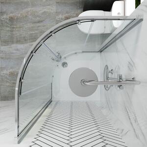 Homedepo Elio 80x80 íves két tolóajtós zuhanykabin 6 mm vastag vízlepergető biztonsági üveggel, krómozott elemekkel, 190 cm magas