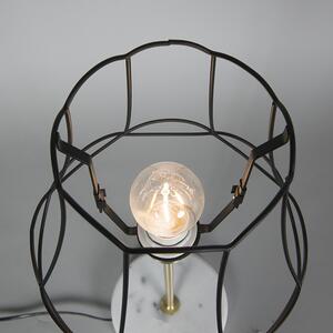 Retro asztali lámpa sárgaréz kerettel, fekete, 25 cm - Kaso
