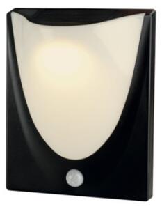 Led lámpatest , napelemes , 220 lm , mozgásérzékelős , fali , fekete , IP44