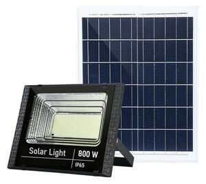 Alista Home 800W SMD LED szoláris töltésű reflektor, napelemmel, távirányítóval, rögzítő tartóval, ABS anyagból, 20AH, 966 LED, színhőmérséklet 6500K, 32x26x9 cm, fekete