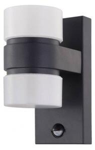 LED lámpa ,kültéri , oldalfali , 2 irányú , mozgásérzékelős , 2 x 6W , meleg fehér , antracit , IP44 , EGLO , ATOLLARI , 96276