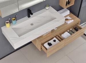 Toronto 120 exclusive fali mosdószekrény márványmintás mosdópulttal