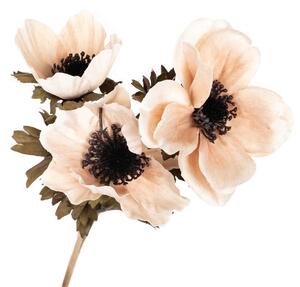 Koronás szellőrózsa művirág krém színű, 3 virág, 56 x 17 cm