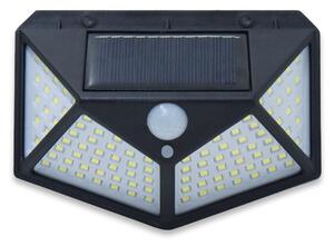 100 ledes napelemes fali lámpa mozgásérzékelővel, 4 LED panellel