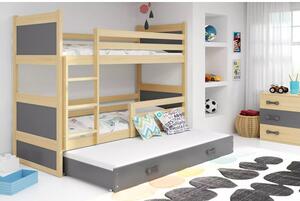 Gyerek emeletes ágy kihúzható ággyal RICO 200x90 cm