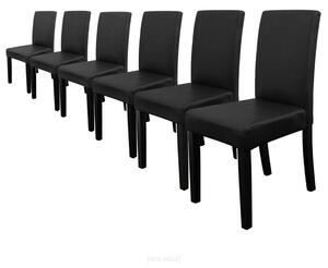 Étkezőszék Zágráb párnázott műbőr szék 6 darabos szett 90 x 42 x 48 cm fekete