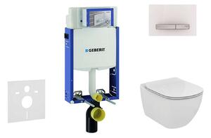 Geberit Kombifix - Modul fali WC-hez nyomógombos Sigma50, alpesi fehér + Ideal Standard Tesi - WC és ülőke 110.302.00.5 NF8