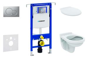 Geberit Duofix - Falra szerelhető szerelőkészlet, WC Alpha ülőkével, gombos Sigma01, matt króm, matt króm 111.355.00.5 NR3