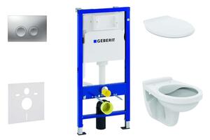 Geberit Duofix - Falra szerelhető beépítő szett, Alpha WC ülőkével, Delta21 gomb, matt króm 458.103.00.1 NR3