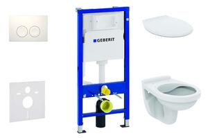Geberit Duofix - Falra szerelhető beépítő készlet, Alpha WC ülőkével, Delta21 gomb, alpesi fehér 458.103.00.1 NR1