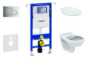 Geberit Duofix - Falra szerelhető szerelőkészlet, WC Alpha ülőkével, gomb Sigma01, fényes króm, csillogó króm 111.355.00.5 NR2