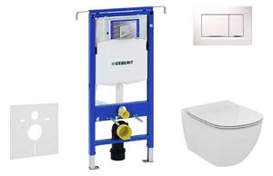 Geberit Duofix - Ideal Standard Tesi fali WC és ülőkés szett, Sigma30 gombokkal, fehér/króm 111.355.00.5 NF5