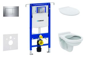 Geberit Duofix - Készlet falra szerelhető, Alpha WC ülőkével, Sigma30 nyomógombos, krómozott 111.355.00.5 NR6