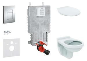 Grohe Uniset - Falra szerelhető szett, WC Alpha ülőkével, gombos Skate Cosmopolitan, krómozott 38643SET-KR