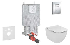 Grohe Uniset - Ideal Standard Tesi falra szerelhető WC és ülőkés szett, Skate Cosmopolitan gombok, króm 38643SET-KF