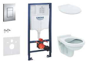 Grohe Rapid SL - Falra szerelhető szett, WC Alpha ülőkével, gombos Skate Cosmopolitan, krómozott 38528SET-KR