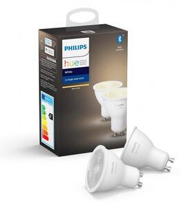 LED lámpa , égő , Philips Hue , 2PACK ( 2 x GU10 5.5W ) , meleg fehér , dimmelhető , Bluetooth