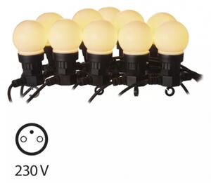 Led fényfüzér , beltéri/kültéri , 10 db , 5 m , meleg fehér , opál , IP44