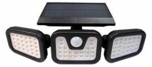 LED reflektor , napelemes , oldalfali , mozgásérzékelős , 15 Watt , hideg fehér , kültéri , fekete , IP65