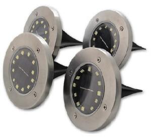 Led lámpatest , napelemes , taposólámpa , 4 db-os szett , 1W , hideg fehér , IP54