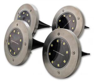 Led lámpatest , napelemes , taposólámpa , 4 db-os szett , 0.8W , hideg fehér , IP54