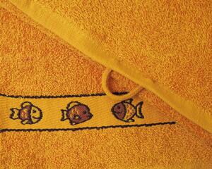 Dobrý Textil Gyerek törölköző motívumokkal 30x50 - Narancssárga | 30 x 50 cm