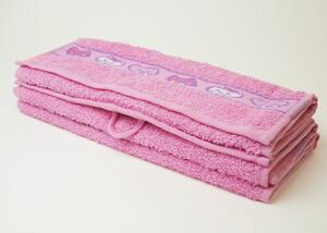 Dobrý Textil Gyerek törölköző motívumokkal 30x50 - Rózsaszín | 30 x 50 cm