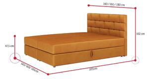 BETANIA boxspring kárpitozott ágy, 140x200, itaka 11
