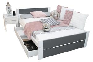 HERMA ágy + matrac + ágyrács AJÁNDÉK, 80x200, szürke/fehér