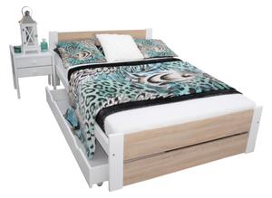 HERMA ágy + matrac + ágyrács AJÁNDÉK, 90x200, sonoma/fehér