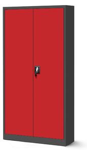 JAN NOWAK JAN fém iratszekrény 900x1850x400, modell antracit-piros