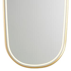 Modern fürdőszobai tükör arany színben, LED-del és érintőképernyős dimmerrel - Geraldien