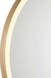 Fürdőszobatükör arany 70 cm-es LED-del, érintőképernyős dimmerrel - Miral