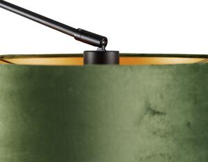 Fali lámpa fekete velúr búrával zöld 35 cm állítható - Blitz