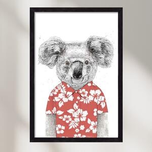 Summer koala (red) - falikép keretben | artbridge