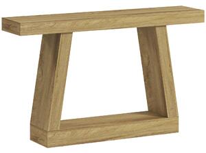 HOMCOM Konzolasztal 140 cm, Retro Kanapé Tárolóhellyel, Tölgyfa