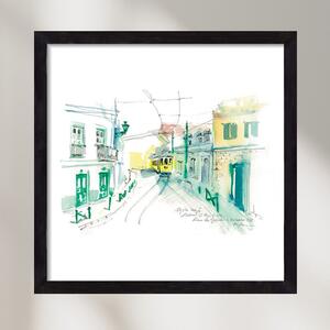 Lisbon Aquarelle No.6 - falikép keretben | artbridge