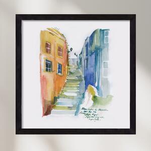 LISBON Aquarelle No.1 - falikép keretben | artbridge
