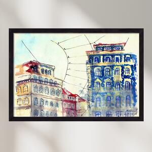 LISBON AQUARELLE NO.18 - falikép keretben | artbridge