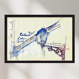 LISBON AQUARELLE NO.17 - falikép keretben | artbridge