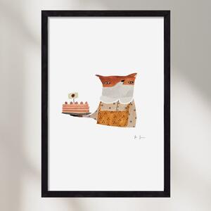 Cukrász róka - falikép keretben | artbridge