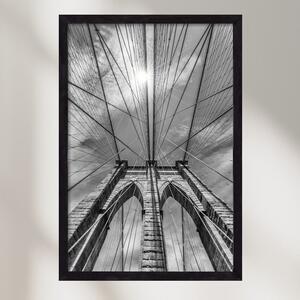 NEW YORK CITY Brooklyn Bridge in Detail - falikép keretben | artbridge