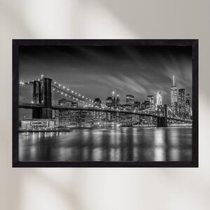 BROOKLYN BRIDGE Nightly Impressions | Monochrome - falikép keretben | artbridge