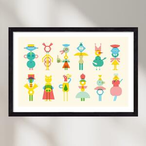 Geometric Friends - falikép keretben | artbridge