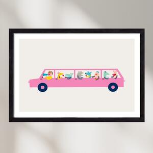 Pink Car - falikép keretben | artbridge