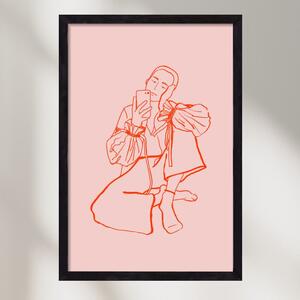 MIRROR SELFIE PINK - falikép keretben | artbridge