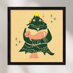 Meowy Christmas - falikép keretben | artbridge