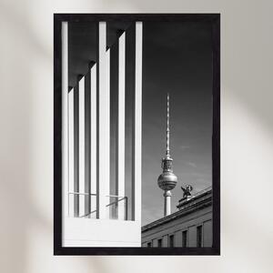 BERLIN Television Tower & Museum Island | Monochrome - falikép keretben | artbridge