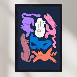 Funky Cats - falikép keretben | artbridge