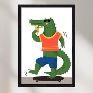 Funky Crocodile - falikép keretben | artbridge